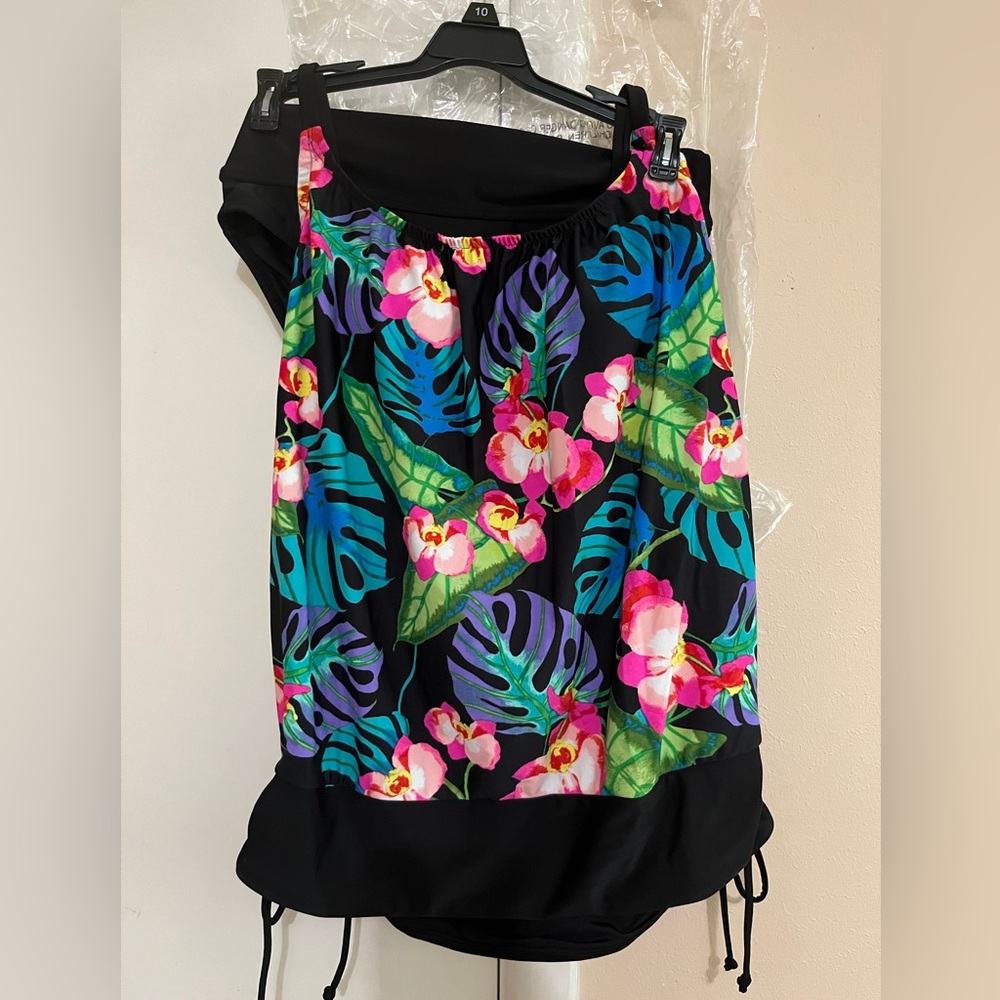 Caribbean Joe Women's Standard Blouson Tankini 2-Piece